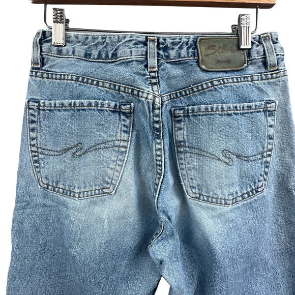 VTG Silver Jean 28x31 Straight Med Wash Y2K Street Western Casual Basic Grunge - Picture 4 of 16